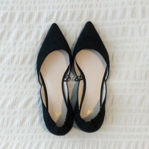 H&M Black Velvet Pointy Flats
